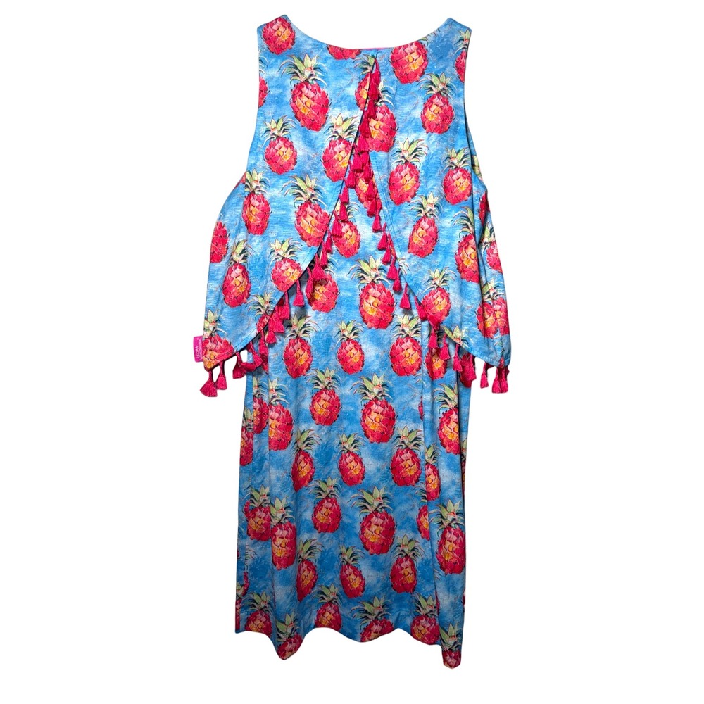 Leoma Lovegrove Pineapple Tassel Dress M Tropical Resort Wearable Art Boho - Picture 2 of 4